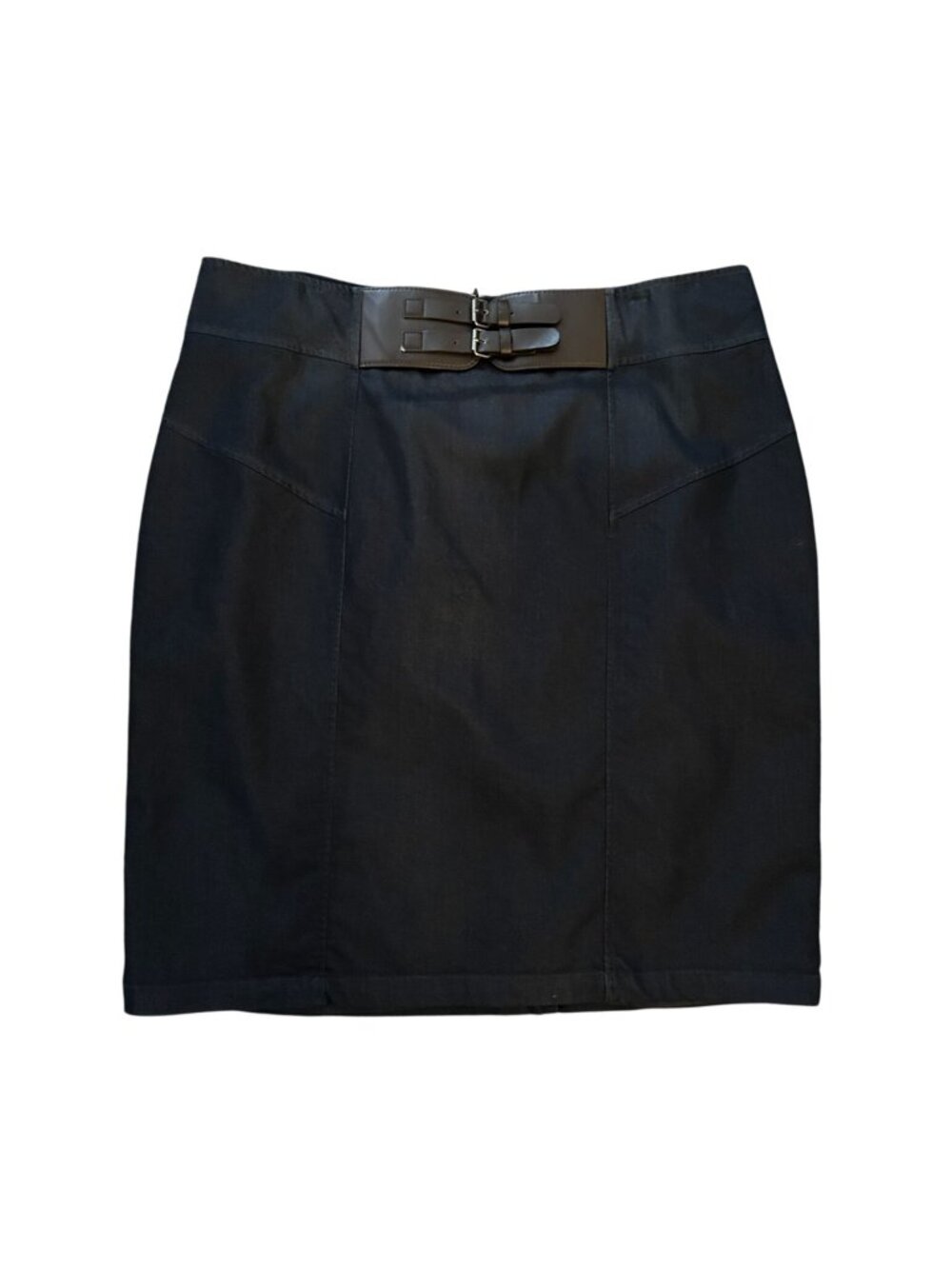 Worthington Blue Pencil Skirt Size 20 Double Buckle Waist Office Siren Plus Size